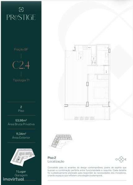 T1 Novo em Construção - Empreendimento Prestige - Grande imagem: 2/12