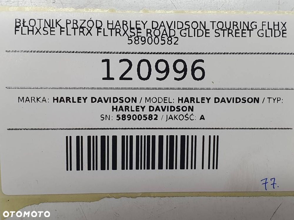 BŁOTNIK PRZÓD HARLEY DAVIDSON TOURING FLHX FLTRX ROAD GLIDE STREET 58900582 - 11