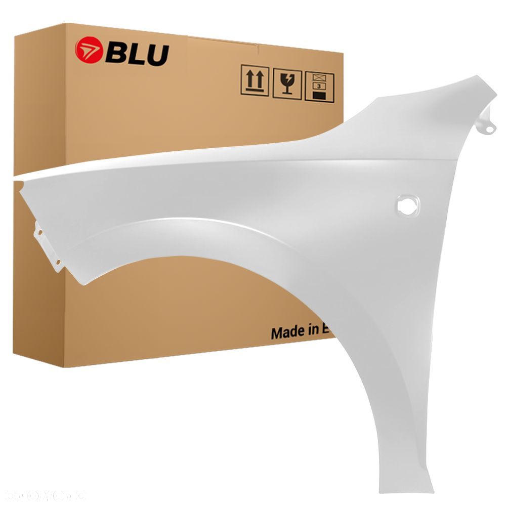 BLU Błotnik SEAT TOLEDO IV 4 LF9E Lewy Biały 2012-2019 przód CandyWeiss z otworem na migacz - 1