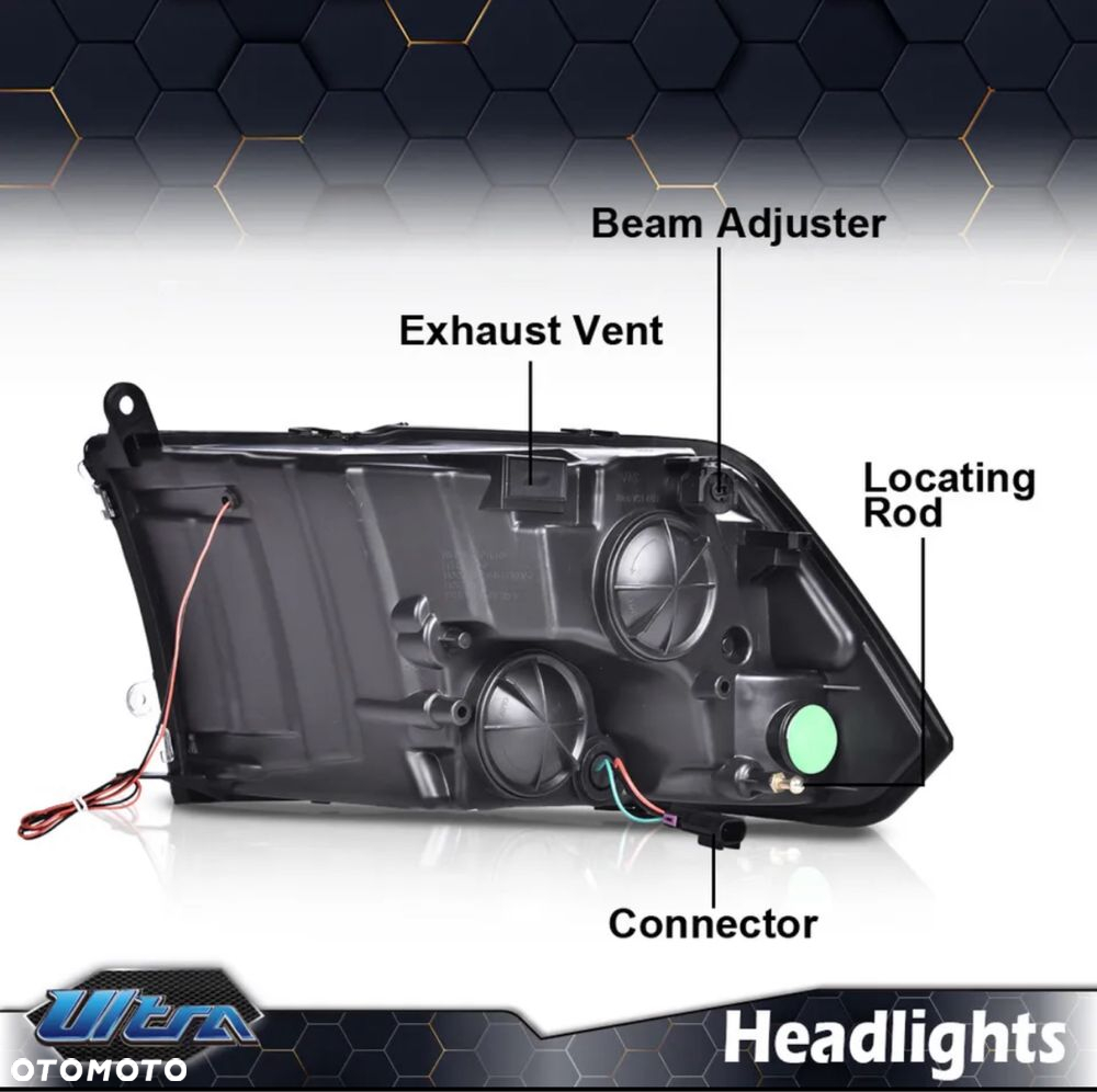 Dodge Ram 2009-12 lampy przednie z led drl - 3