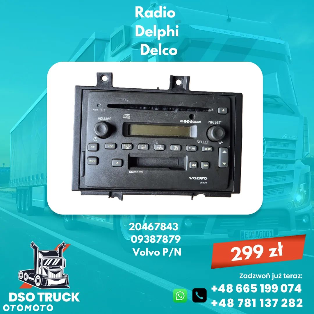 Radio Delphi Delco 20467843 09387879 Volvo P/N - 1