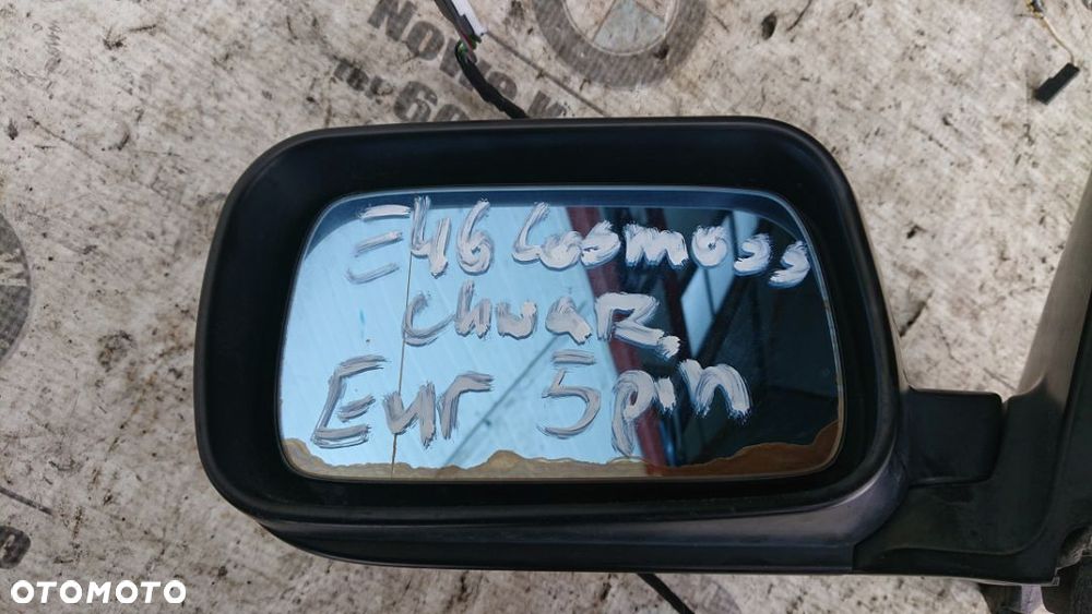 BMW E46 Sedan Kombi Lusterko Lewe Cosmosschwarz 5 pinów Europa - 6