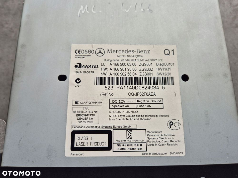 radio cd mercedes ml w166 1669006308 - 2