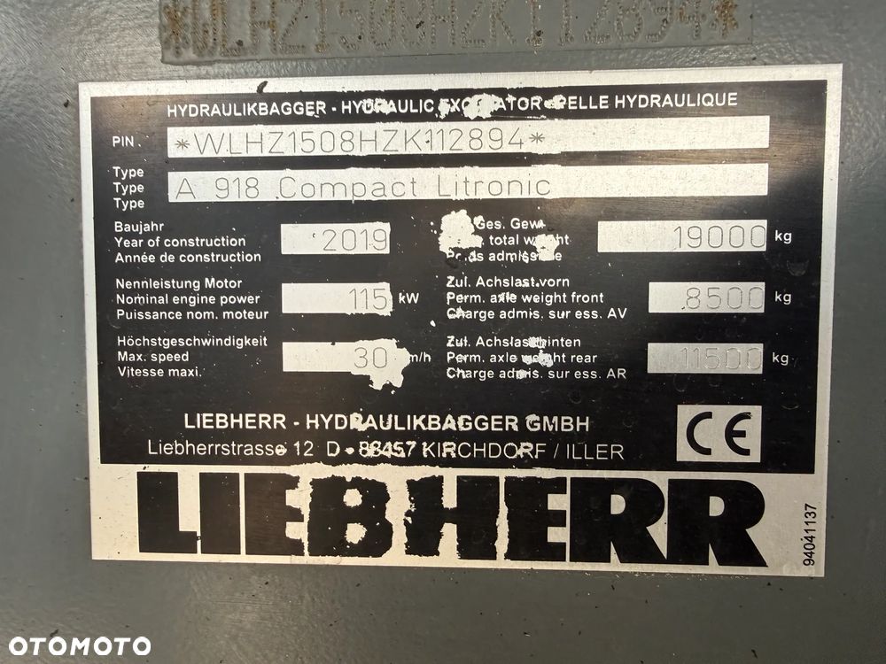 Liebherr A918 Compact 2019 8473 MTG A 918 914 916 A914 A916   Litronic - 27