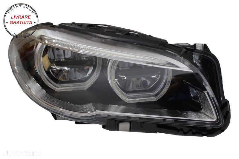 Faruri Full LED BMW F10 F11 5 Seria (2011-2013) Angel Eyes- livrare gratuita - 7
