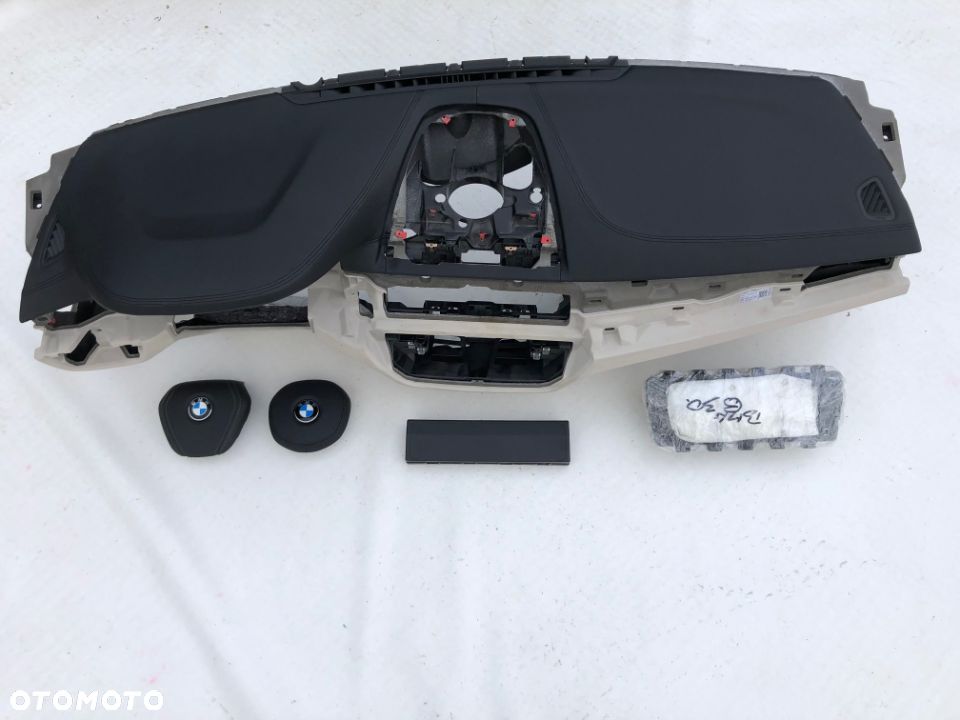 BMW 5 6 G30 G31 G32 F90 DESKA KONSOLA KOKPIT PULPIT PÓŁKA PARAPET PODUSZKI AIRBAG KOLAN PASY SKÓRA - 8