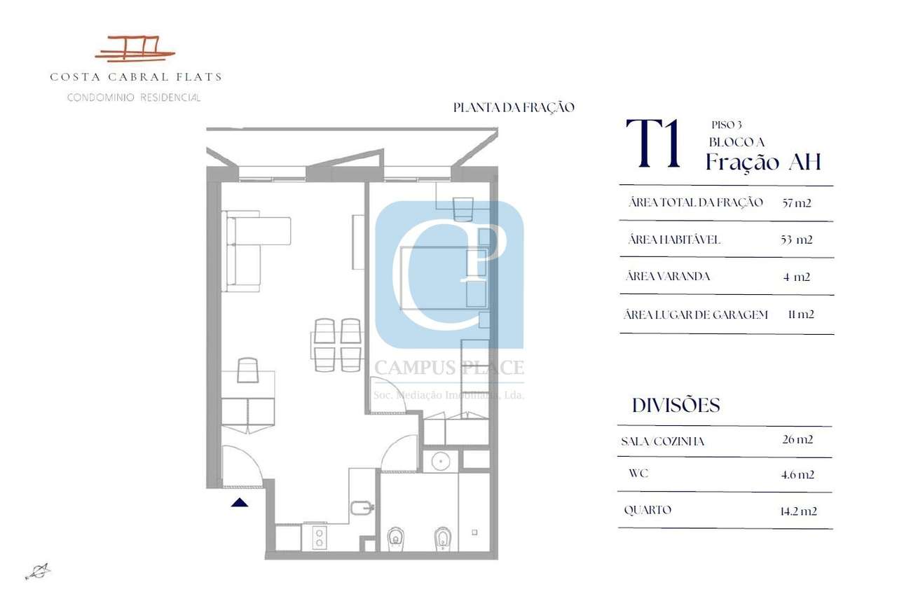 Apartamento T1 no empreendimento "Costa Cabral Flats", Paranhos - Grande imagem: 4/4