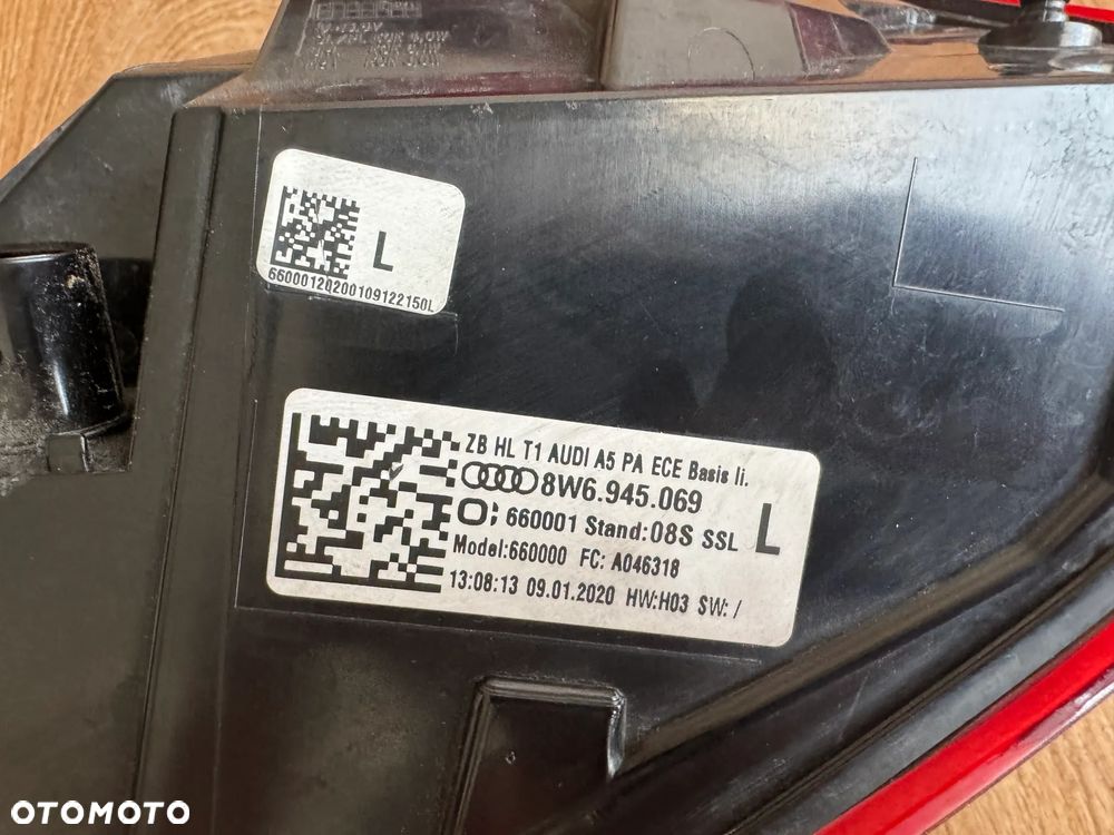 LAMPA KOMPLET LAMP LEWY TYŁ AUDI A5 8W - 3