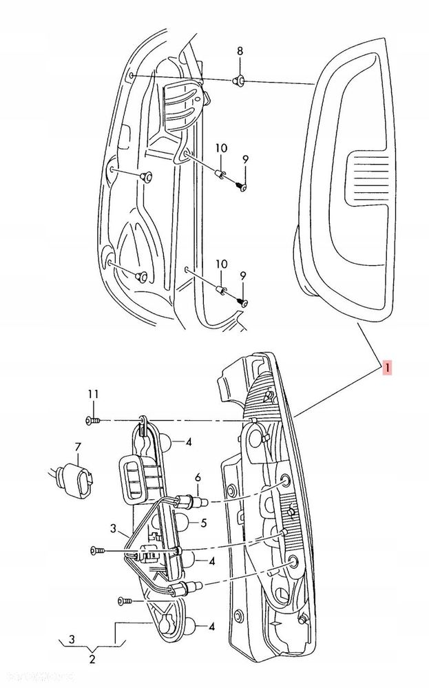 lampa lewa tylna tył skoda roomster 5j7945095 5j7945111 - 2