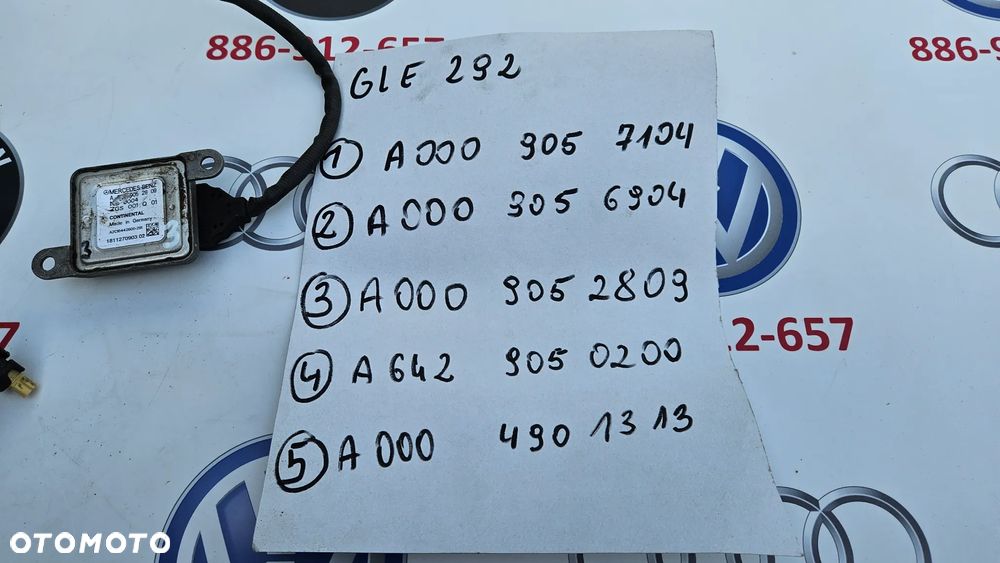 MERCEDES ML 166 GL GLE 292 350 CDI Czujnik temperatury A0009057104 A0009056904 sonda nox A0009052809 czujnik ciśnienia spalin A6429050200 wtrysk adblue moduł dozujący A0004901313 - 2