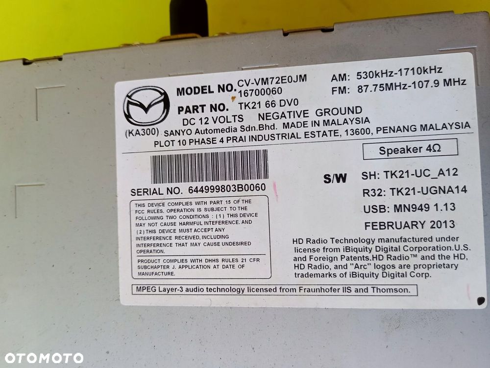 RADIO NAWIGACJA CV-VM72E0JM MAZDA CX-9 I 13R - 5