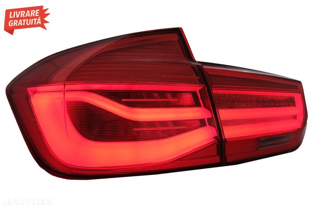 Stopuri LED BMW Seria 3 F30 (2011-2019) Rosu Clar LCI Design cu Semnal - 3