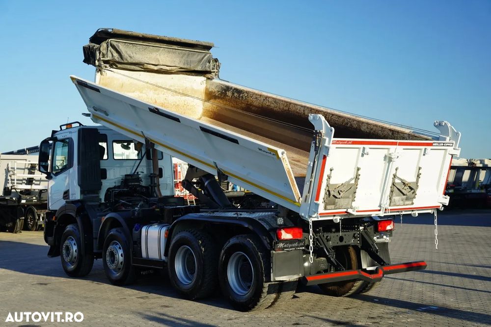 Iveco X-WAY 480 / 8X4 / BASCULATOR DUBLU / BANCĂ LATERALĂ HIDRODOXICĂ / PERDĂ ELECTRICĂ / ANVELOPE 100% / - 5