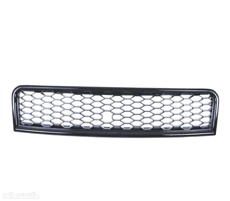 GRELHA FRONTAL AUDI A4 B6 00-04 PRETA BRILHANTE LOOK RS - 2