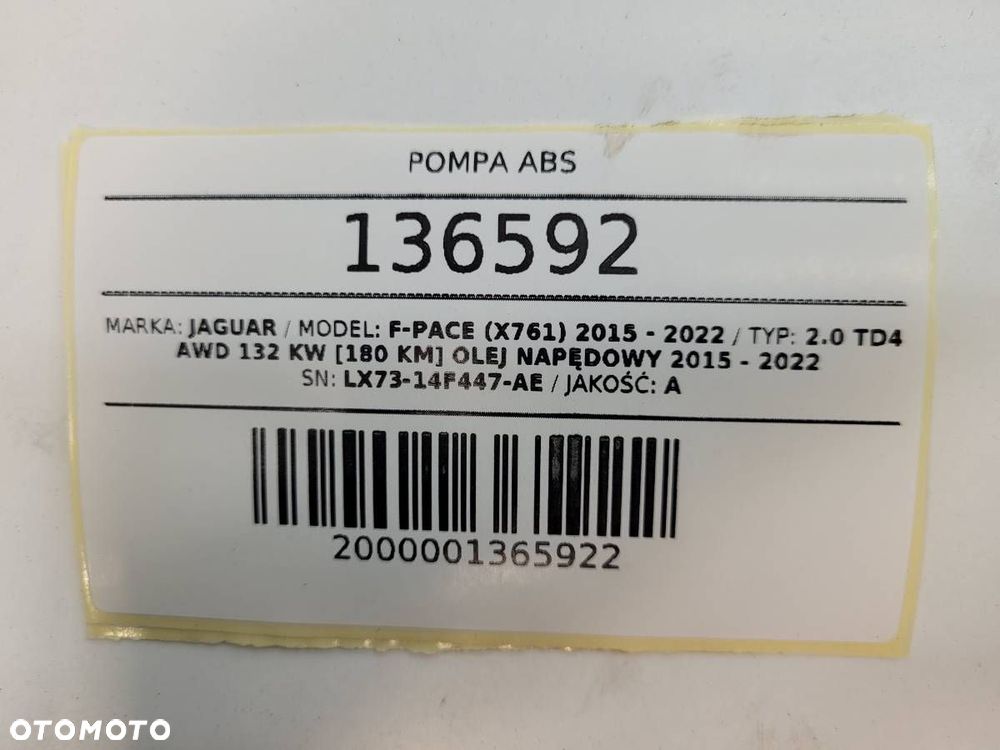 POMPA ABS HAMULCOWA JAGUAR F-PACE X761 LX73-14F447-AE EUROPA - 10