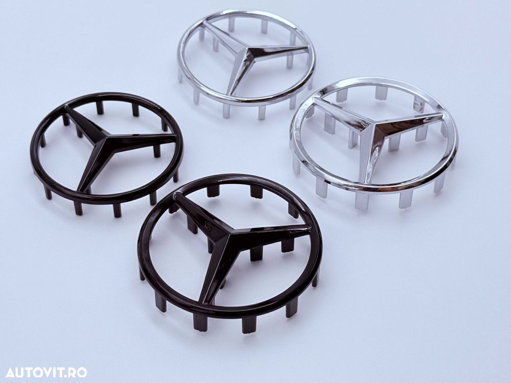 Emblema Compatibila Mercedes volan negru/crom 50/57mm - 2