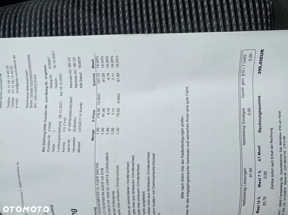 UWAGA ! 2007 SUBARU OUTBACK NOWY MODEL 2,5BENZ 165PS B4 MANUAL 4WD WLAS PL - 18