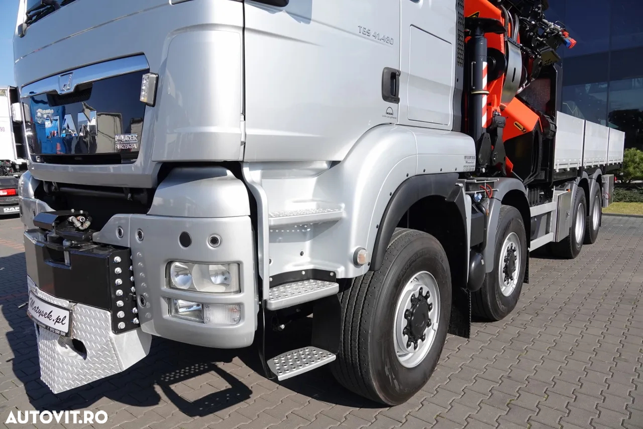 MAN TGS 41.480 / 8X6 / CUTIE + HDS PALFINGER PK 92002-SH F + FLY JIB 170 E / REACH 34 M / ÎNCĂRCARE MAX. 26.000 KG / RADIOCOMANDĂ / 5 SUPORTURI / 7 FUNCȚII / FULL SERVICE MAN / FULLINGER - 23