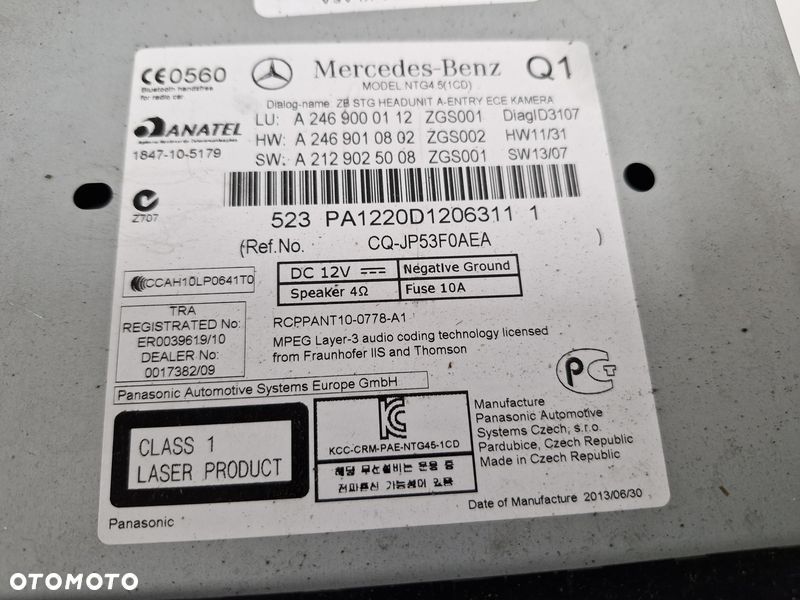 MERCEDES BENZ A-KLASA W176 RADIO CD FABRYCZNE A2469000112 A2469051201 - 5