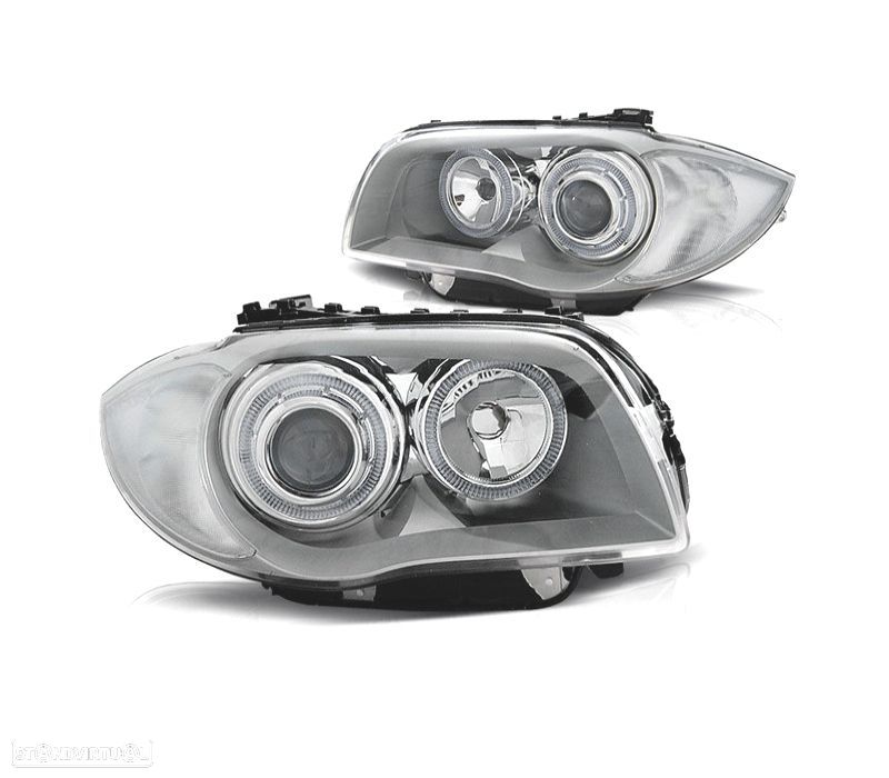 FARÓIS BMW E81 E87 E82 E88 ANGEL EYES CCFL CROMADOS - 1