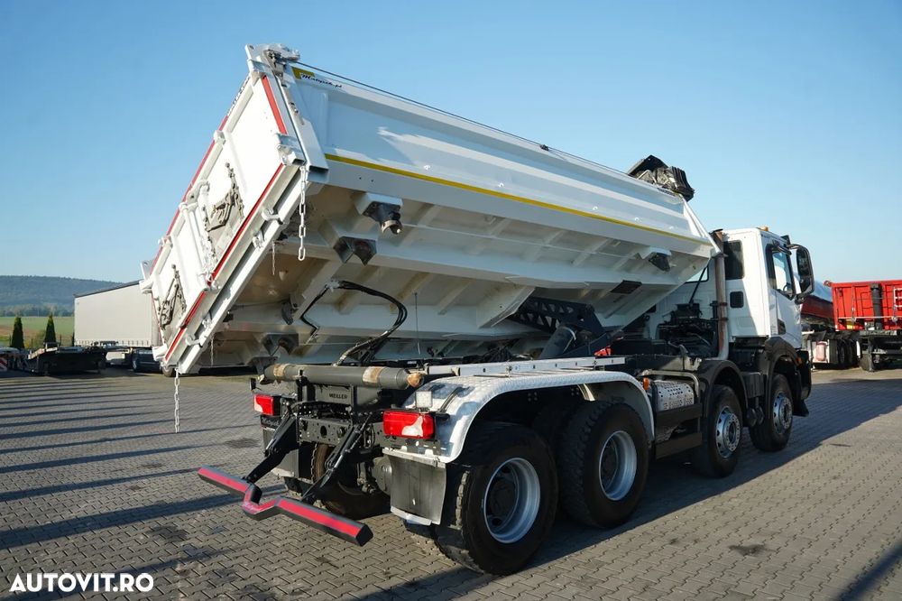 Iveco X-WAY 480 / 8X4 / BASCULATOR DUBLU / BANCĂ LATERALĂ HIDRODOXICĂ / PERDĂ ELECTRICĂ / ANVELOPE 100% / - 11