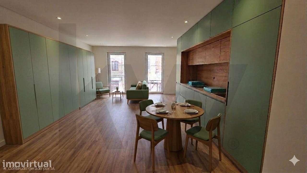 Apartamento T0 (Fraçao D) área bruta 52,4m2, área útil 34,75m2  – Rua - Grande imagem: 3/12