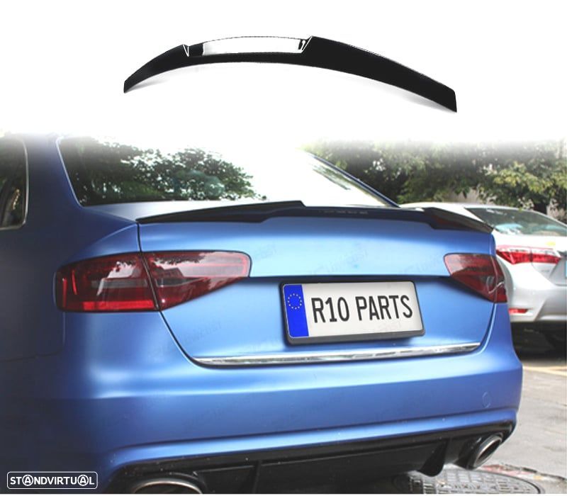 AILERON AUDI A4 B8 SEDAN 07-15 LOOK PSM PRETO BRILHANTE - 1