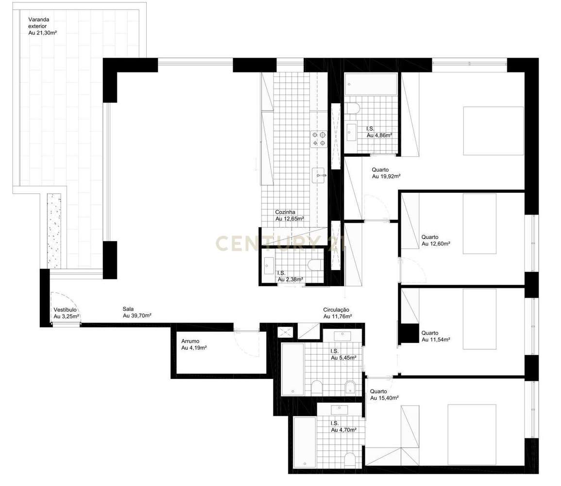 Apartamento T4 com varanda num condomínio fechado, Ocean Terrace, em L - Grande imagem: 2/4
