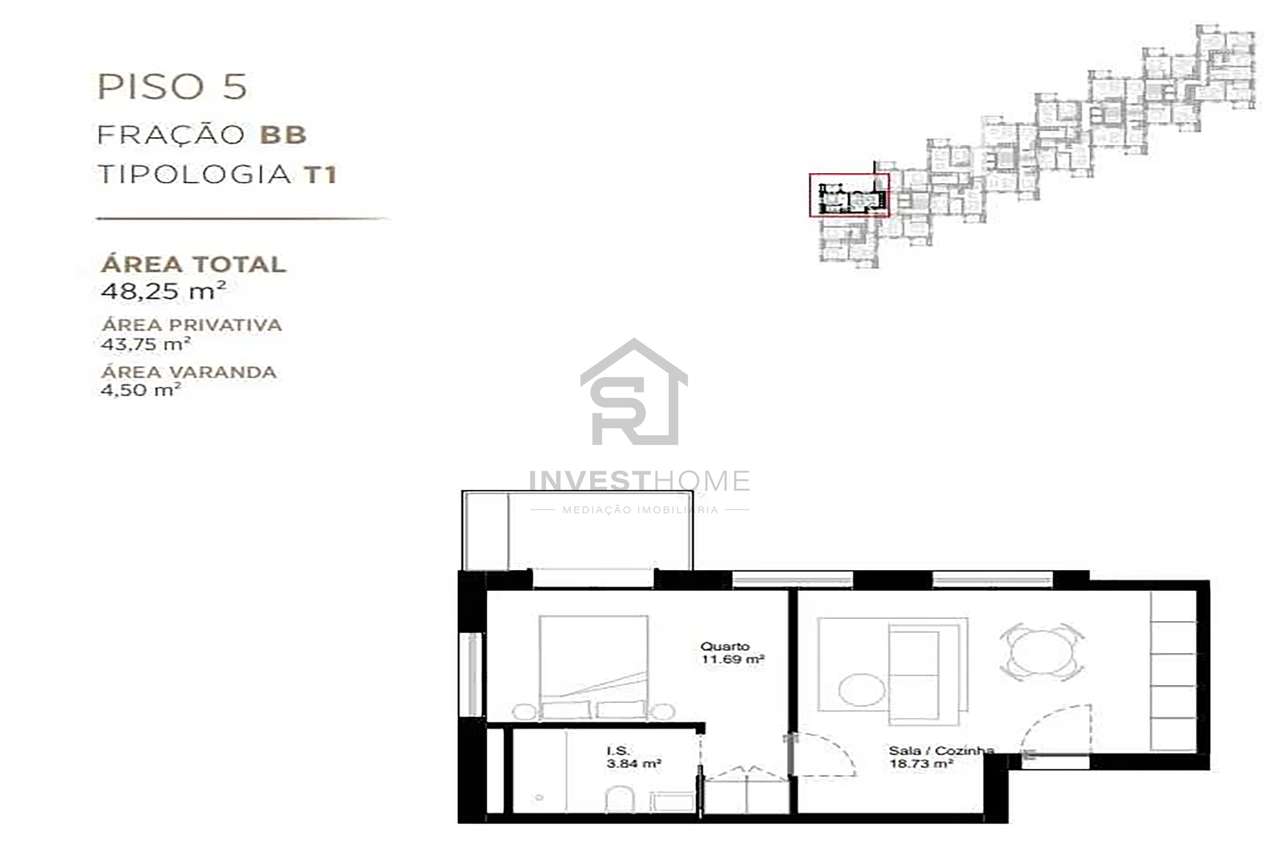 Apartamento T1 | Novo | Varanda | Garagem | Paranhos | Polo Universit. - Grande imagem: 5/5