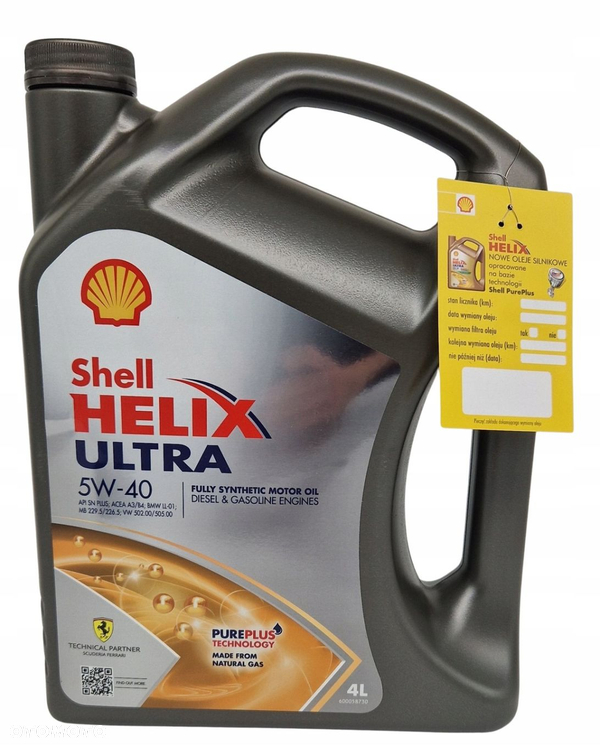 SHELL HELIX ULTRA 4L 5W40  ZAWIESZKA SHELL GRATIS