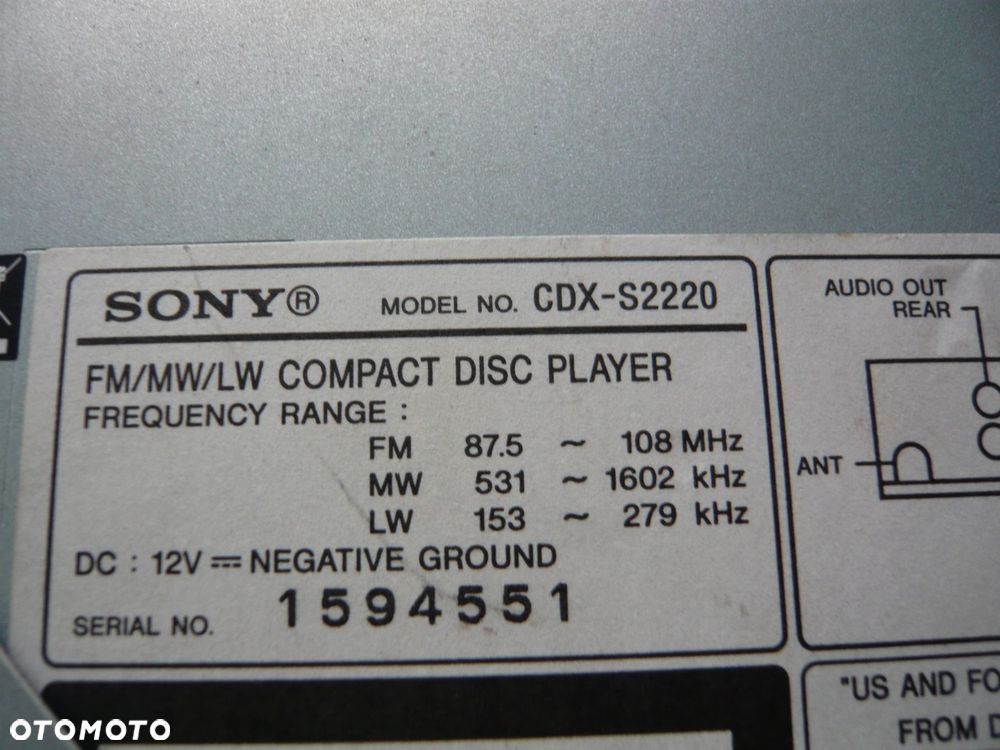 radio cd sony cdx-s2220 - 2