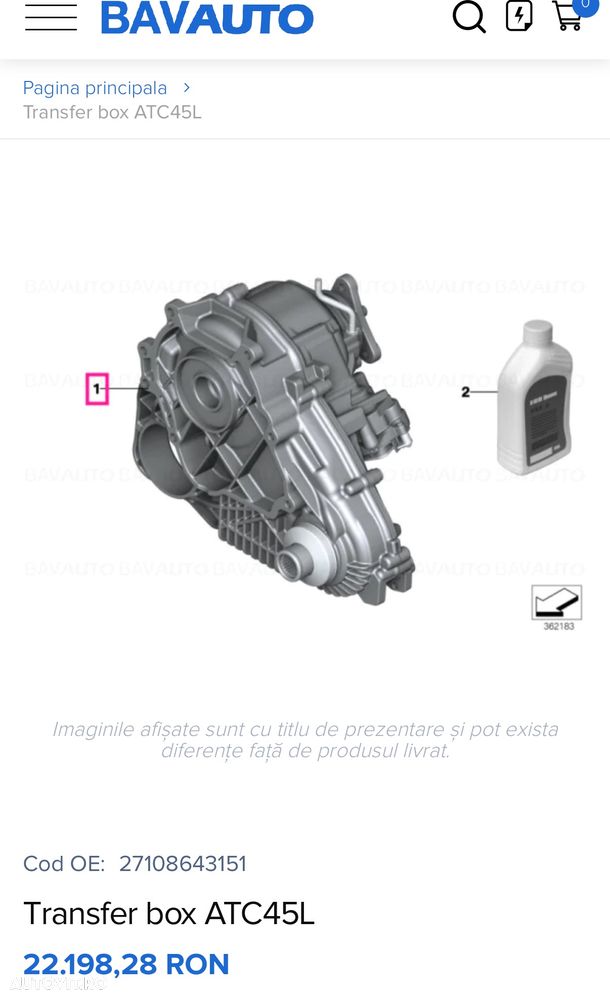 Cutie de transfer ATC45L bmw x3 F25 (8hp 45x) diferențial central reductor xdrive cutie 4x4 ATC 45 L cod 7636180 zf perfect funcțională - 7