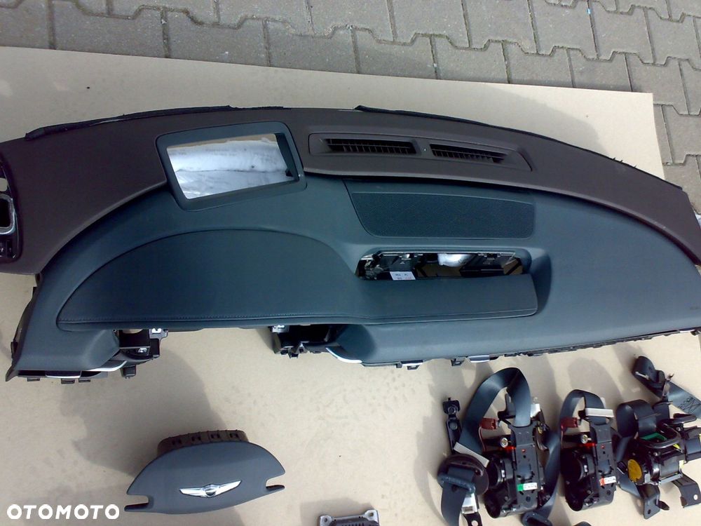 genesis g80 2021 - konsola poduszki pasy niebieska - 2