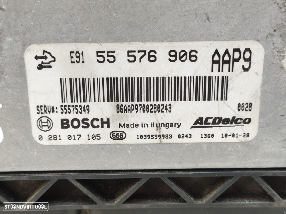 Centralina Motor Original Bosch GM Opel Saab Chevrolet 2.0 CDTI 160cv A20DTH 0281017105 55576906 - 6