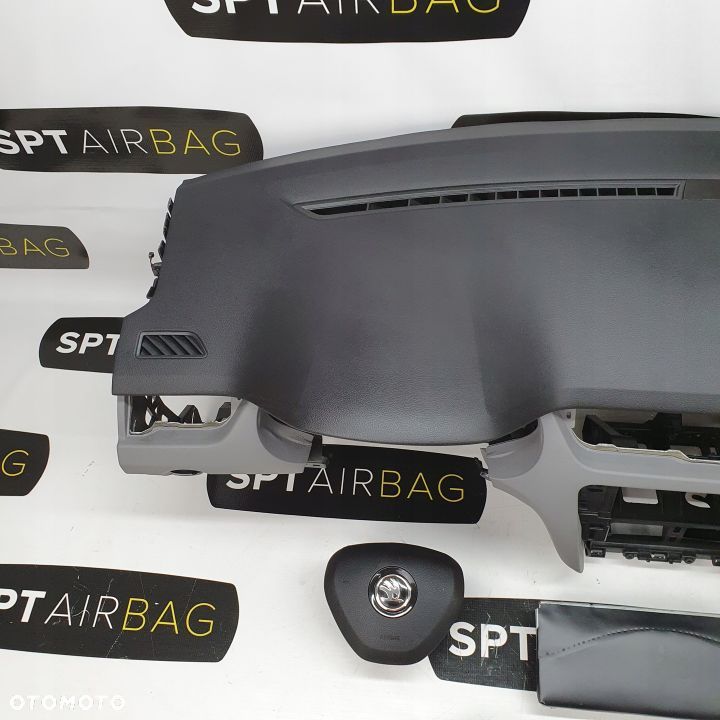 SKODA OCTAVIA III 3 5E0 DESKA ROZDZIELCZA KONSOLA KOKPIT PULPIT PODUSZKI AIRBAG AIR BAG PASY KIT SET - 2