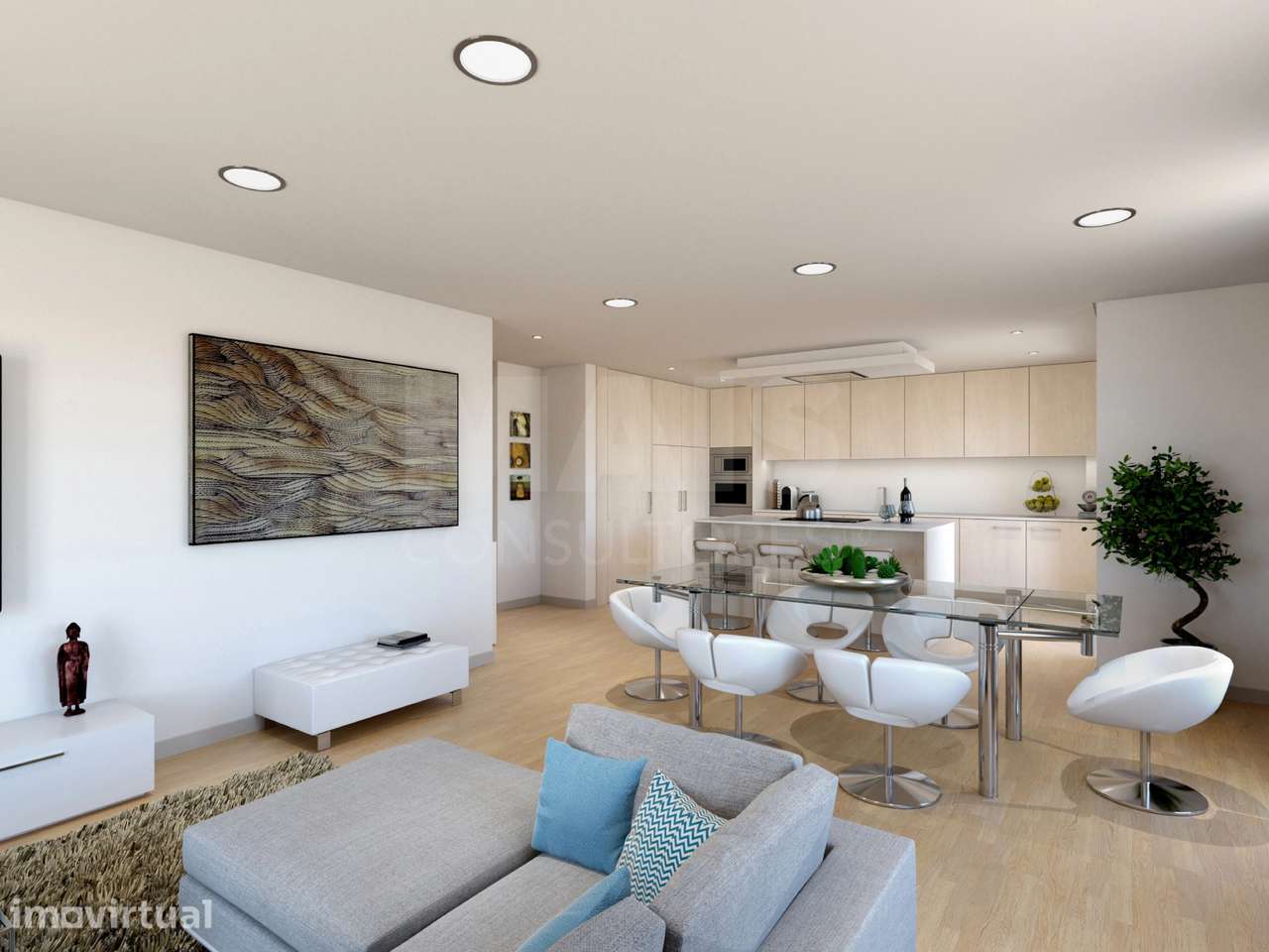 Apartamento T3+1 com varanda, terraço e garagem box no Montijo. - Grande imagem: 3/17