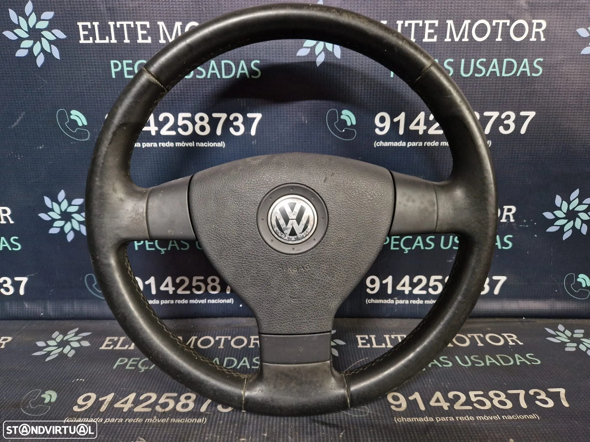 Volante usado pele com airbag VW GOLF V 5 JETTA PASSAT TOURAN CADDY - 3