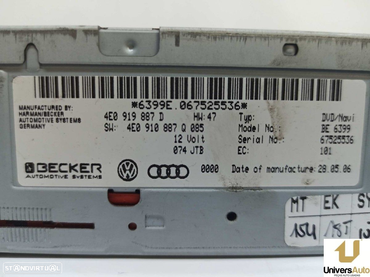 SISTEMA NAVEGAÇÃO GPS AUDI Q7 (4L) 3.0 TDI - 8
