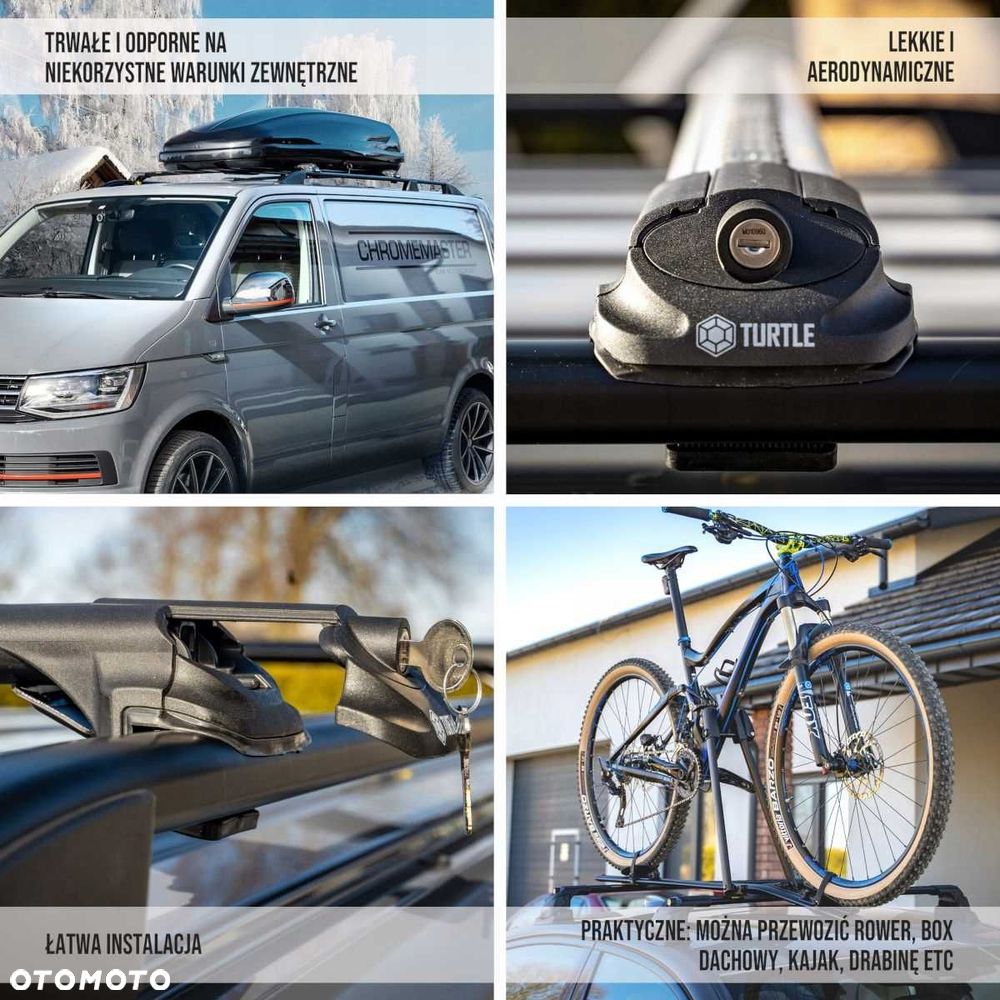 Bagażnik dachowy belki poprzeczne na relingi TURTLE dopasowane! 2kolor - 2