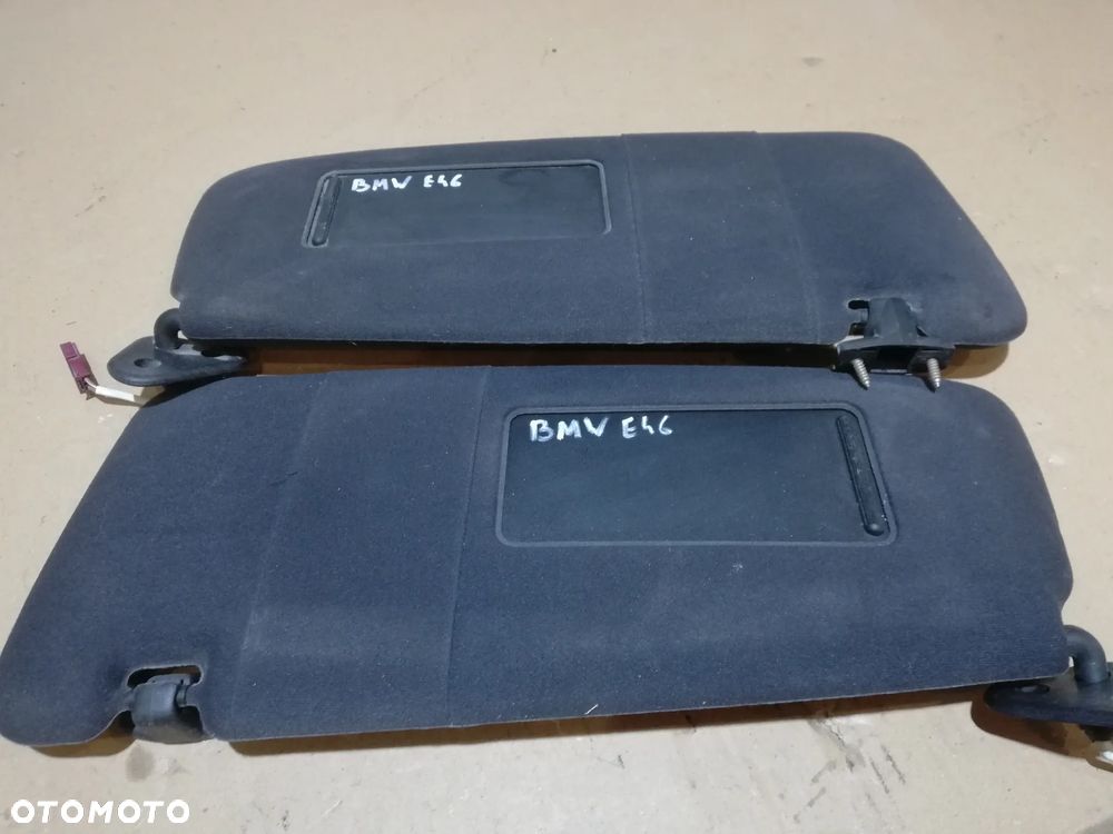 BMW 3 E46 01-05 OSŁONA PRZECIWSŁONECZNA LEWA PRAWA KIEROWCY CZARNA - 1