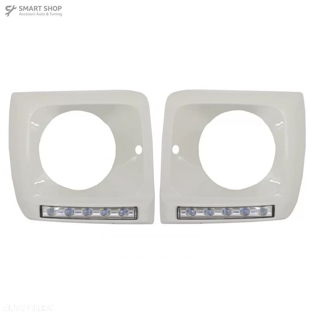 Carcasa faruri Alb cu Lumini de zi dedicate LED DRL Mercedes G-class W - 1