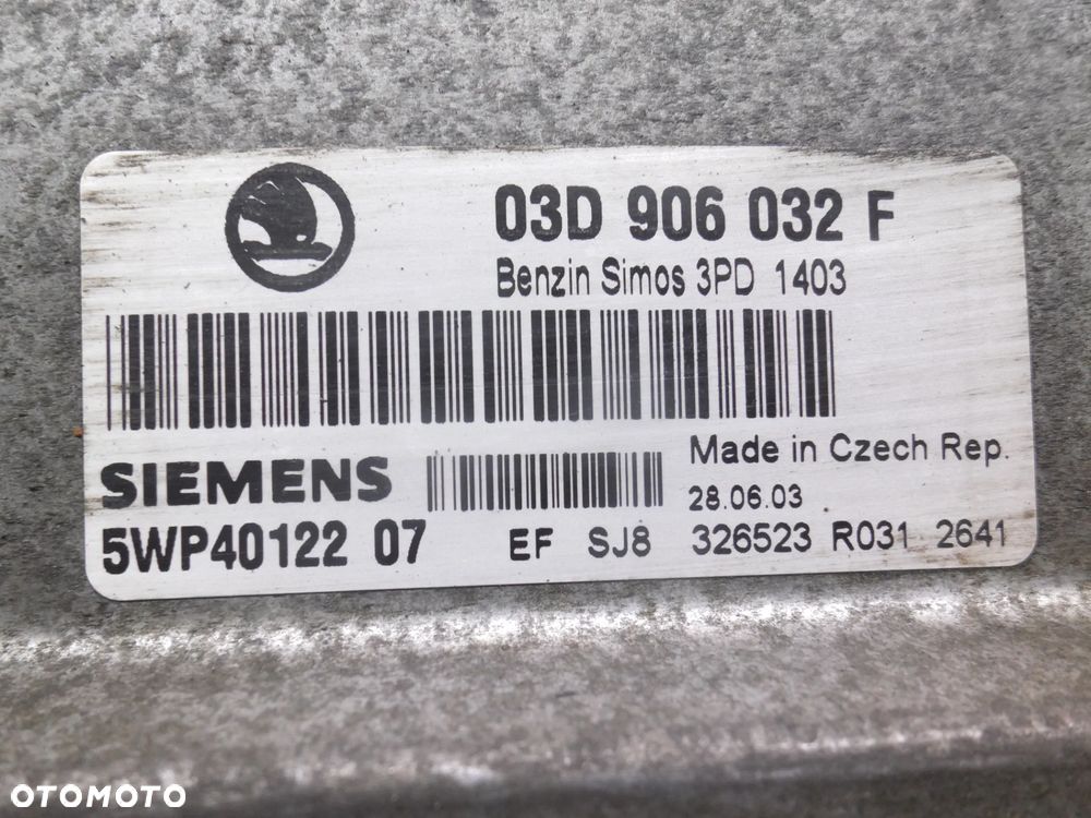 SKODA FABIA I KOMPUTER SILNIKA 1,2 03D906032F SIEMENS AWY POSIADAM 4 SZT - 6