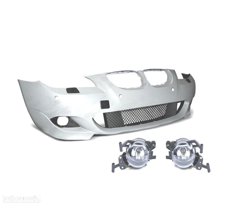PÁRA-CHOQUES FRONTAL BMW E60 E61 03-07 LOOK M COM PDC + FARÓIS NEVOEIRO - 2