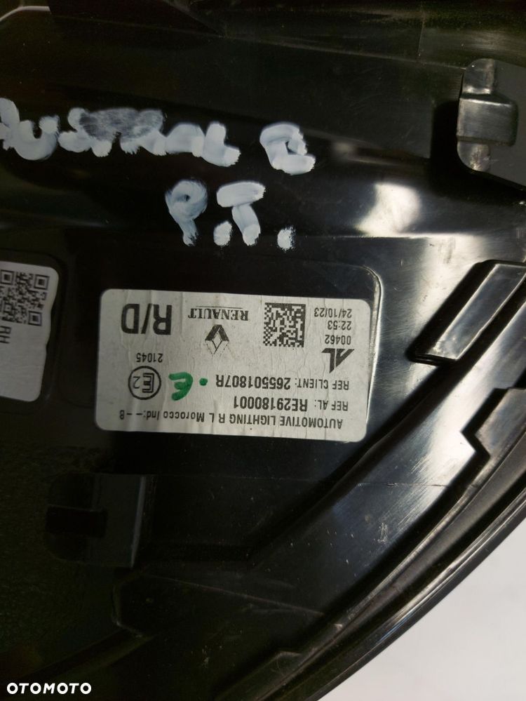 RENAULT AUSTRAL E LAMPA PRAWY TYŁ 265501807R - 4