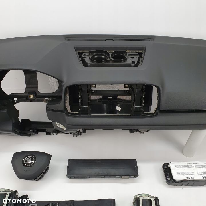 SKODA KAROQ DESKA ROZDZIELCZA KONSOLA KOKPIT PULPIT PODUSZKI AIRBAG AIR BAG PASY KIT SET - 3