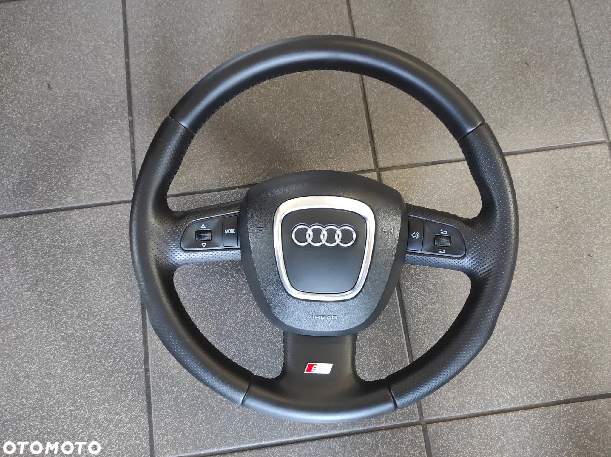 KIEROWNICA 3 RAMIENNA SKÓRZANA SKÓRA S LINE PIKOWANA MULTIFUNKCJA AUDI A3 8P A4 B6 B7 A5 8T A6 C6 Q5 8R Q7 4L WYSYŁKA !!!!! - 1