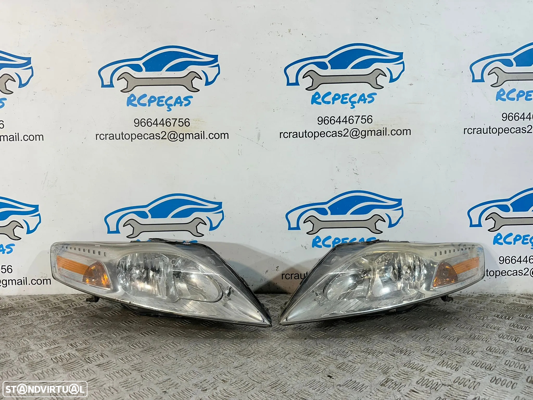 .Conjunto Oticas Faróis Frontal Frente Esquerda Direita Original Halogénio Ford Mondeo 4 MK4 2006 - 2014 7S71-13W030-BK 7S71-13W029-BH - 2