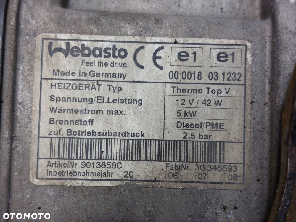 WEBASTO OGRZEWANIE POSTOJOWE TOURAN I 2.0 TDI THERMO TOP V 1K0815065AF - 2