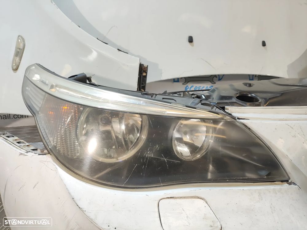 FRENTE COMPLETA BMW SERIE 5 E60 SEDAN PACK M E61 TOURING PACK M CAPOT PARACHOQUES SENSORES GUARDA-LAMAS OTICAS RADIADOR VENTILADOR FRENTE FIBRA REFORÇO - 5