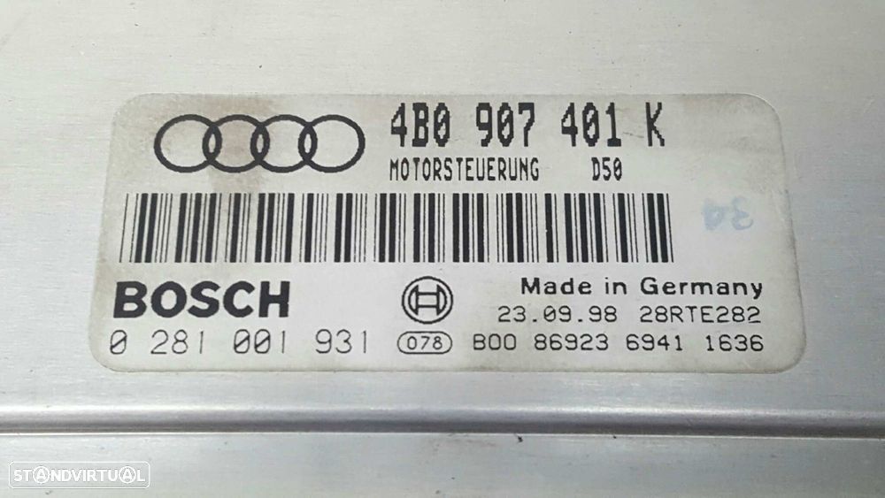 CENTRALINA DO MOTOR UCE AUDI A6 BERLINA (4B2) 2.5 TDI - 4